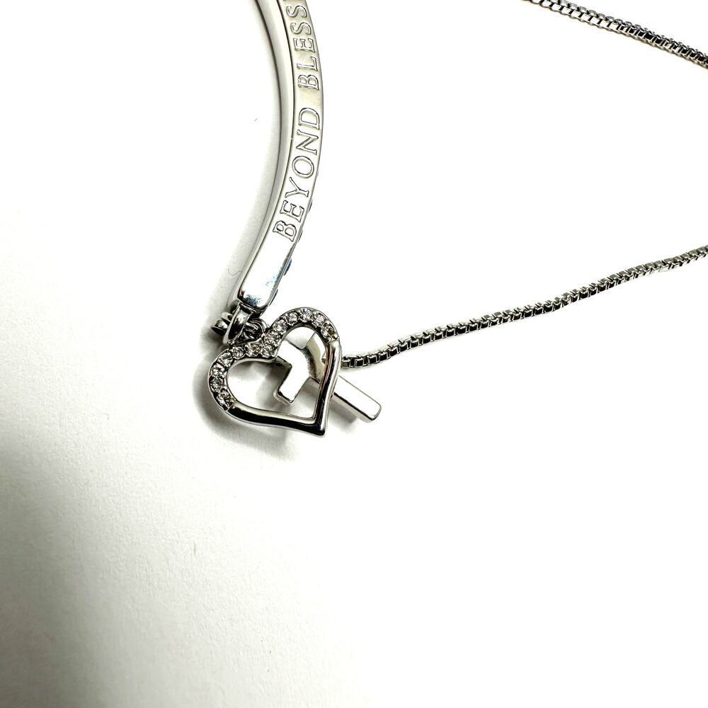 Beyond Bless Swarovski Element Silver Plated Cross Slider Bracelet - Picture 3 of 8